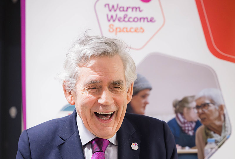Gordon Brown at a Warm Welcome Spaces event