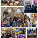 Image is a montage of people enjoying various activities; some faces have been blurred out